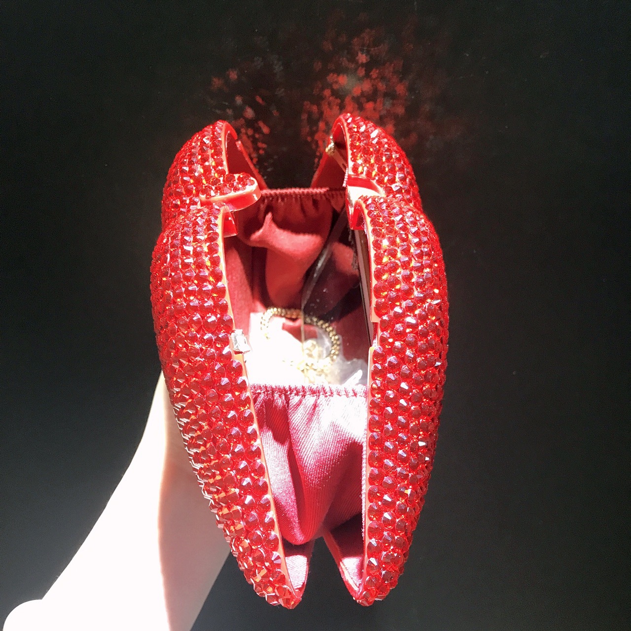 Túi clutch nữ cầm tay đính đá phong cách Âu Mỹ — Màu đỏ chi tiết 3