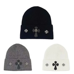 韓国版の男性と女性の暖かい耳保護ニット刺繍防寒帽子多用途クロス秋冬カップルファッションウール帽子