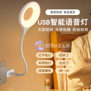 爆款新品usb灯迷你声控小台灯氛围充电便携智能语音声控小夜灯-阿里巴巴