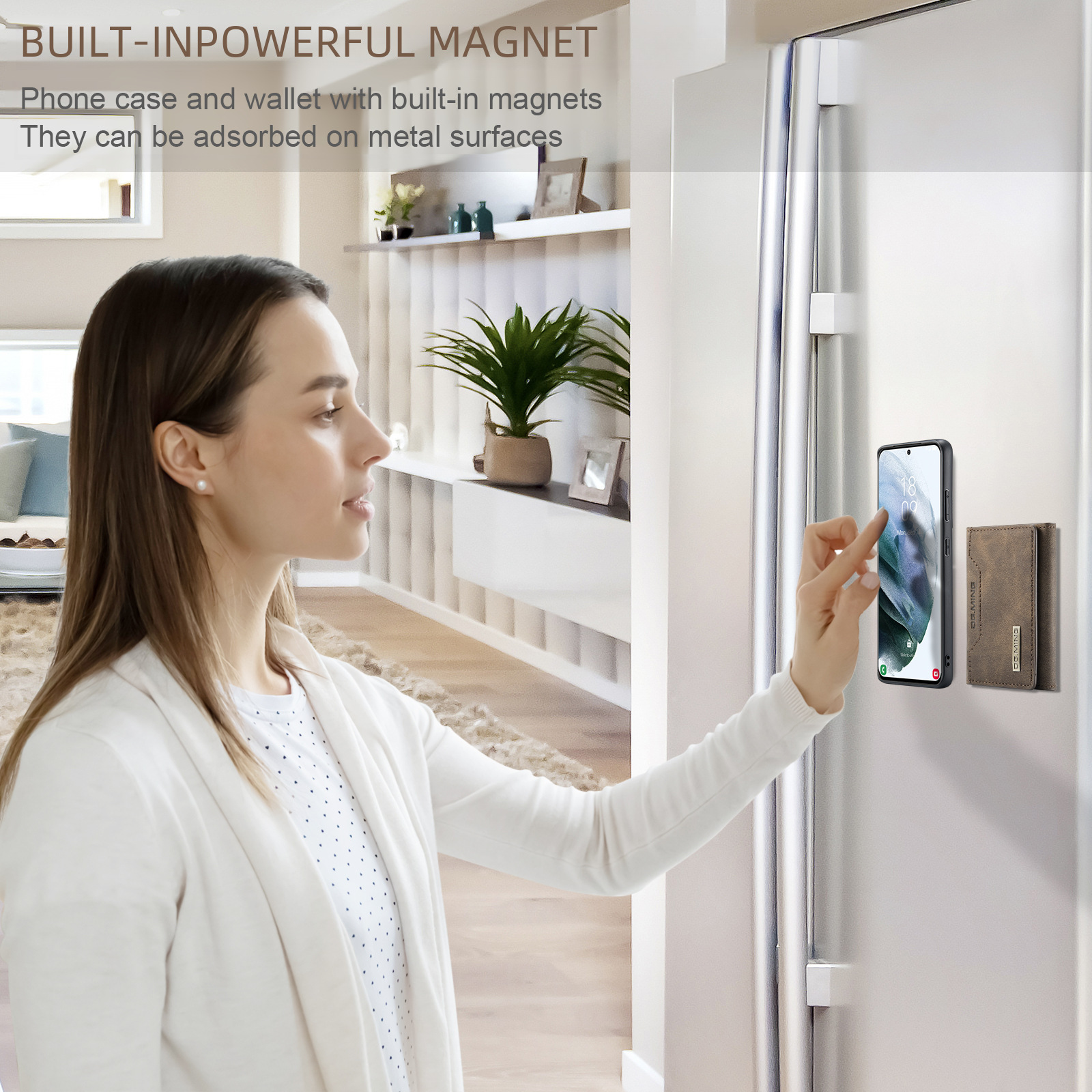 M2 Samsung S21 Ultra multifunkciós kártyatartó pénztárca S21 Ultra erős mágneses tapadókorongos bőr telefontok_voghion.com