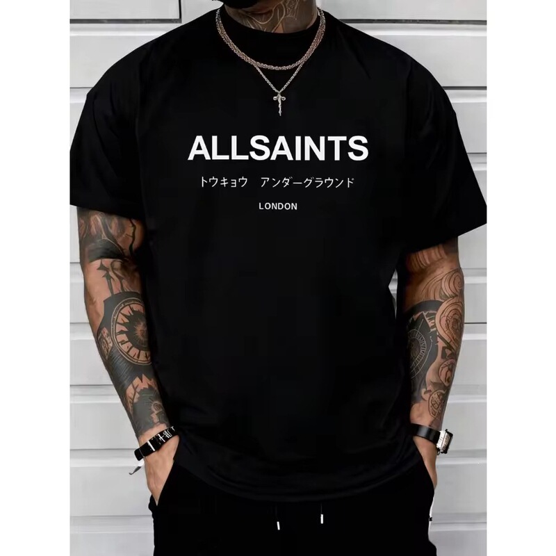 【Cross-border European size】AllSaints Tokyo Subway London T-shirt minimalist black printed top 【Cross-border European size】AllSaints Tokyo Subway London T-shirt minimalist black printed top
