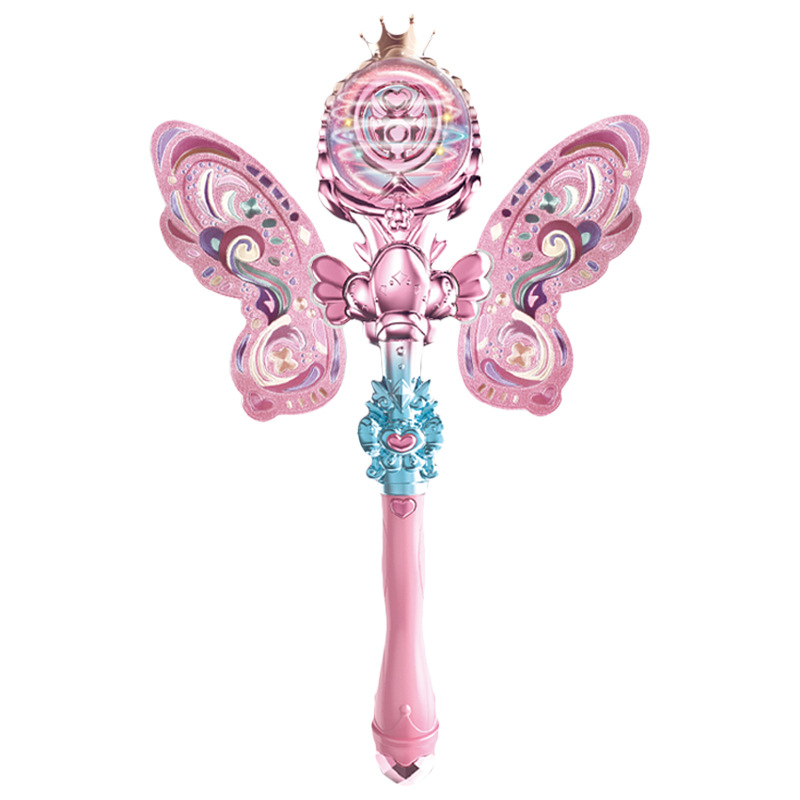 Juguete de palo mágico de los niños pequeña princesa luminosa Hada palo chica música eléctrica flash bastón puesto al por mayor