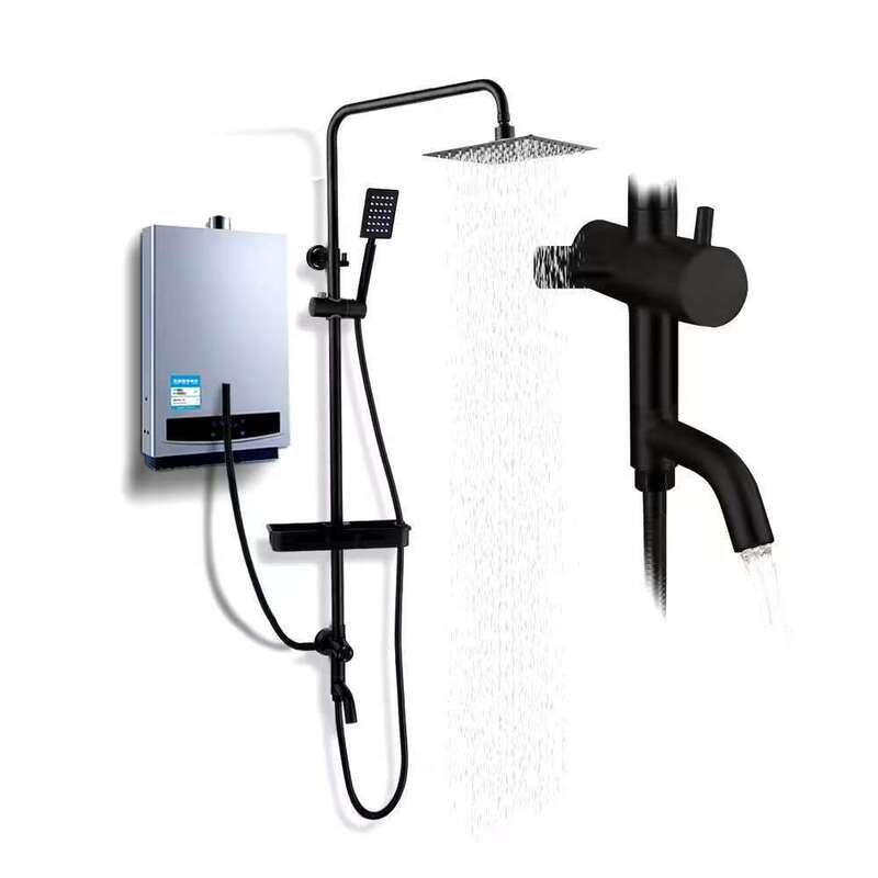 Southeast Asia 304 Stainless Steel Three-Function Single Cold Shower Head Set Elegant Black Instant Water Heater Shower Faucet