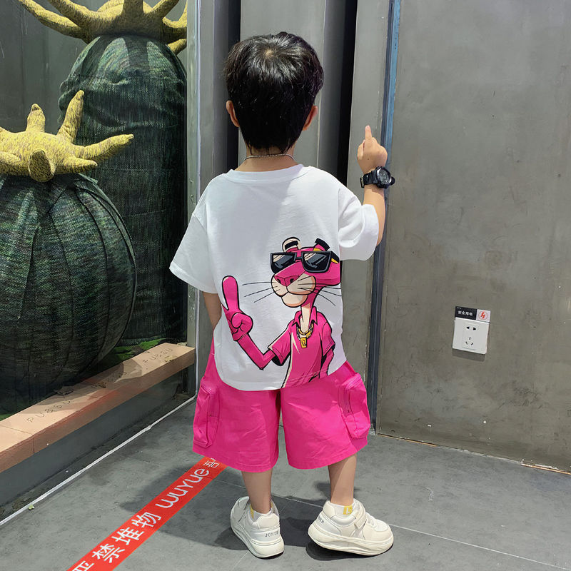 儿童衣服网红新款男童夏套装运动休闲帅气宝宝短袖夏装小男孩童装|undefined