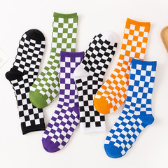 New Fall/Winter Mid-Calf Socks in Classic Checkered Design—Unisex, Instagram-Worthy, All-Match, Trendy, 100% Cotton Socks