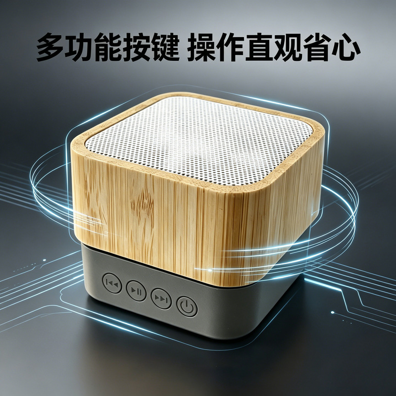 Bamboo wood environmental protection wireless wood grain bluetooth speaker audio loudspeaker subwoofer wireless mini desktop ornaments