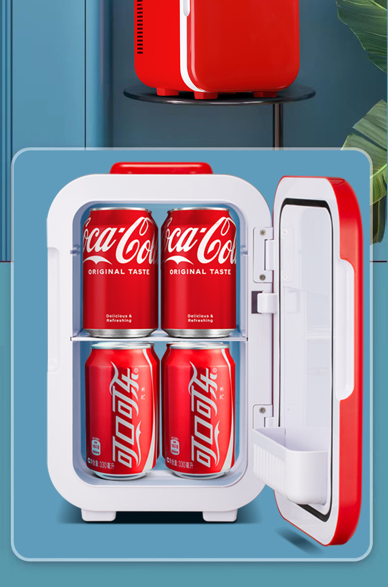 Coca-Cola Mini Refrigerator Car Refrigerator Small Cosmetic Beverage Dual-use Dormitory Household Mini Wholesale