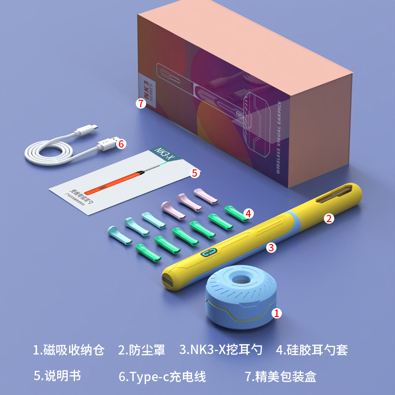 Venta al por mayor NK3-X para niños PRO visual oreja recoger endoscopio HD inalámbrico limpieza oreja recoger artefacto