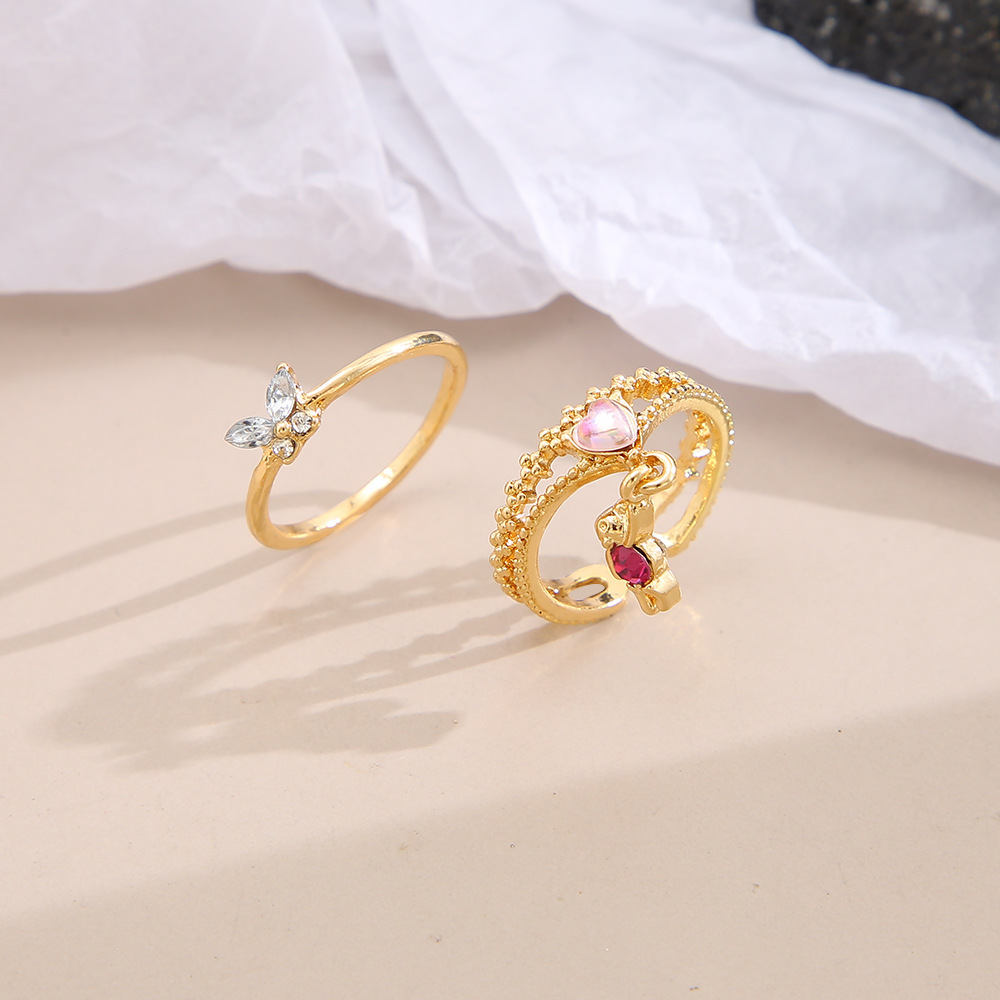 Rings Classification Elegant Lady Heart Shape Butterfly Alloy Plating Women's Rings