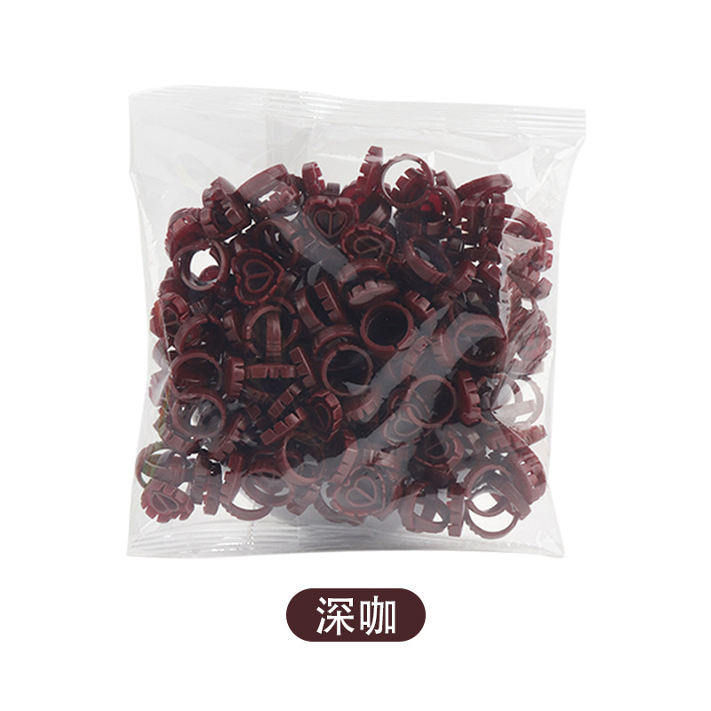 Venta al por mayor de pestañas postizas injertadas taza de anillo de goteo de pegamento 100/paquete de hermosas pestañas flor taza de anillo herramienta de bandeja de pegamento