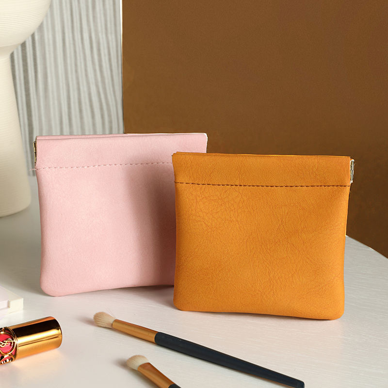 Lipstick Pouch Leather Storage Bag Portable Lipstick Earphone Key Storage Bag Carry-On Cosmetic Storage Bag