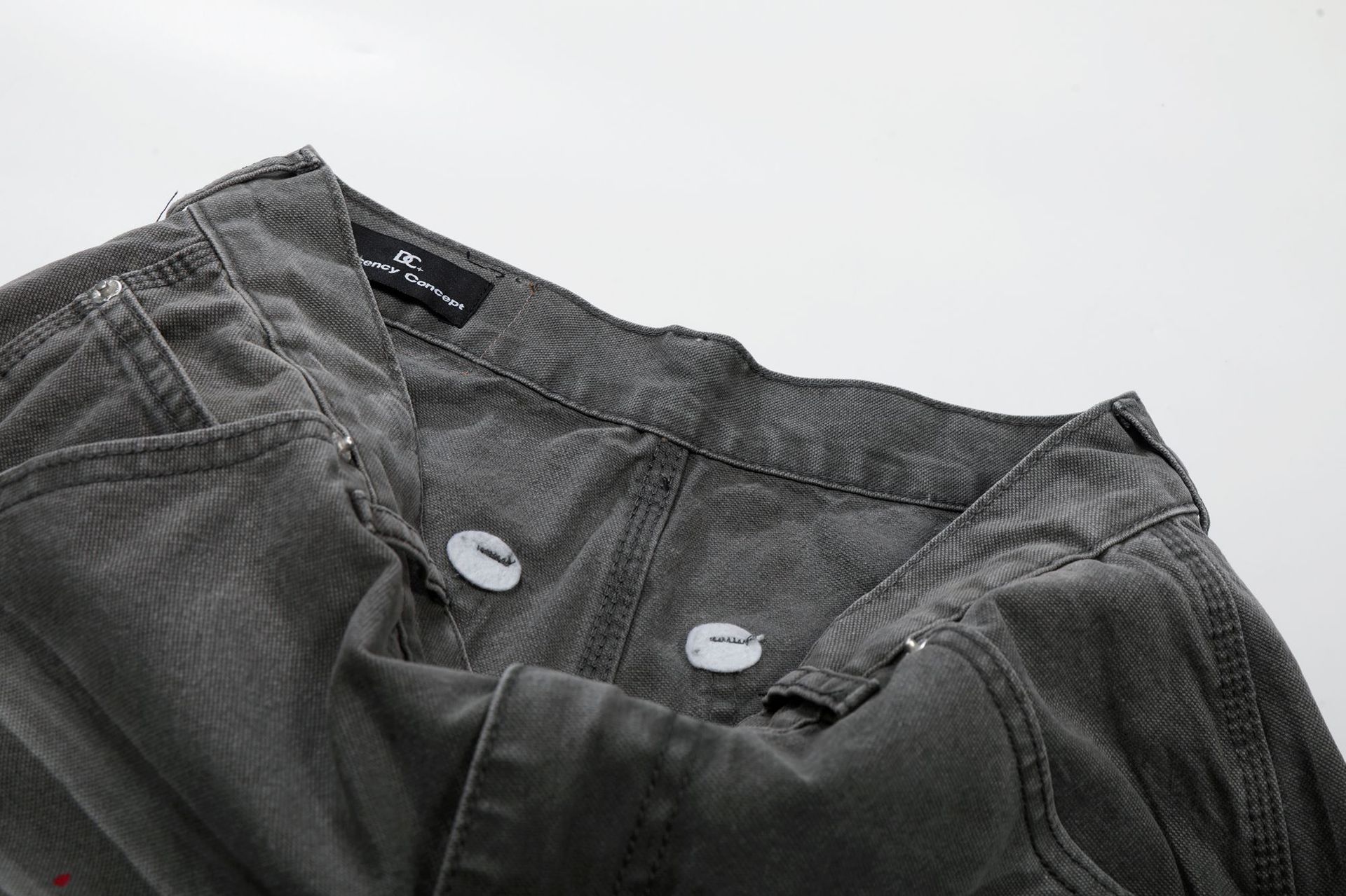 Men's Wide Leg Jeans High Street Style Z059 Whisker Texture Artificial Paint Splatter Design_mkmklike.com