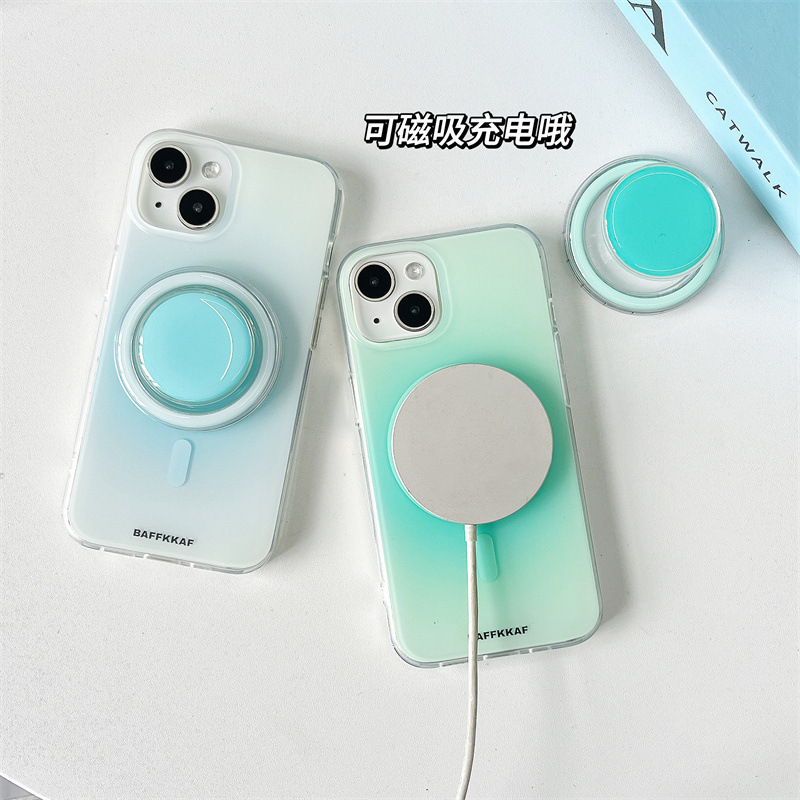 Estilo simple degradado color sólido 14ProMax soporte magnético iPhone13 para Apple 15 funda para teléfono móvil 12 mujer 14
