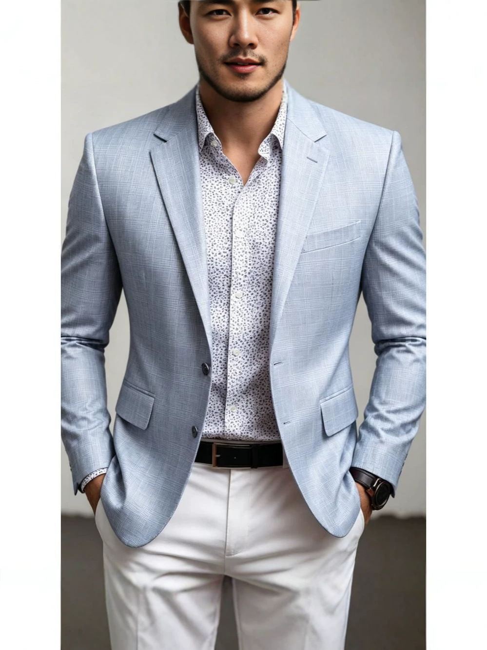 Comercio exterior transfronterizo hombre delgado moda traje casual de color sólido clásico versátil primavera y otoño delgado chaqueta de traje