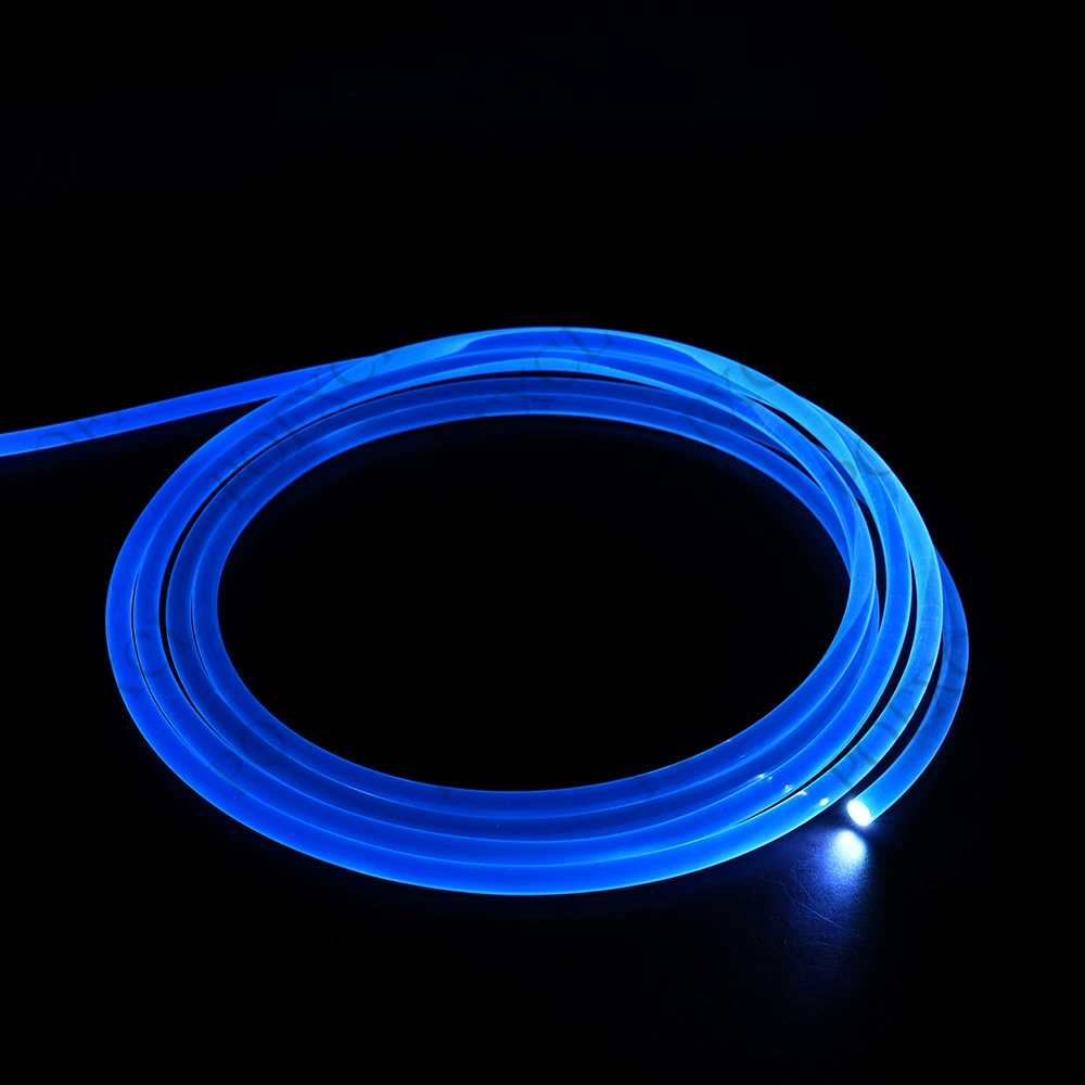 Высокопрозрачный пластиковый оптоволоконный кабель диаметром 18,0 мм, полнотелая световодящая лента, водонепроницаемый декоративный светящийся контур, подлежит обрезке.