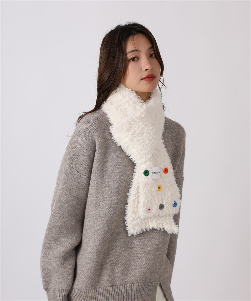 Cervo bianco stesso stile bambini autunno inverno peluche lana ispessita e calda pulsante mostra faccia piccola grande testa_voghion.com