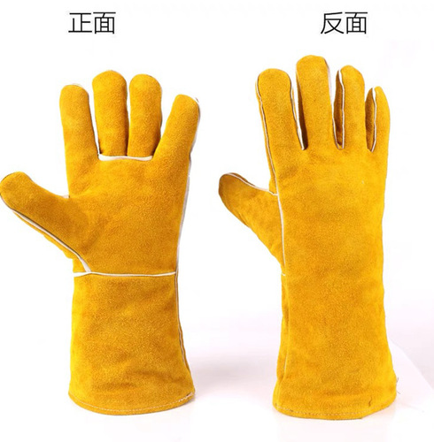 电焊手套牛皮耐高温电焊工专用手套焊接隔热加长防烫耐磨劳保手套