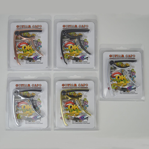 Zinc alloy metal capo folk guitar capo surface electroplating treatment with string nail capo clip