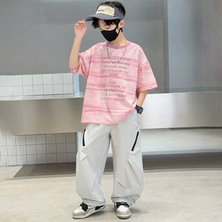 男童夏装套装2026新款中大儿童夏季男孩短袖运动洋气时髦痞帅气潮