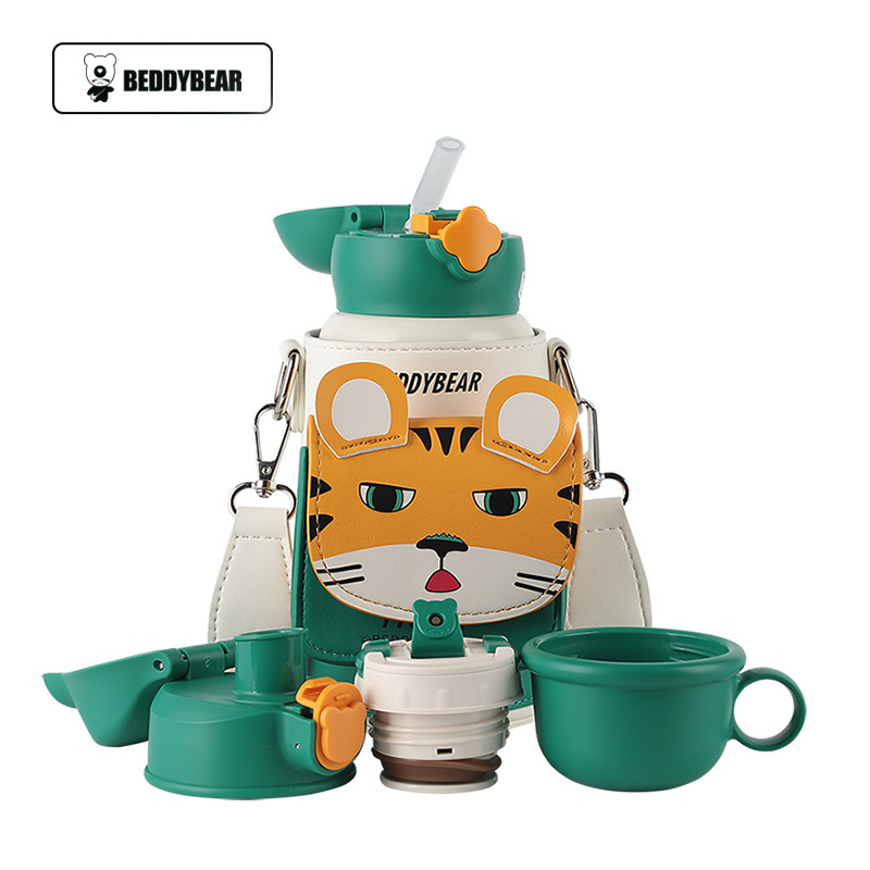 Oso de los niños serie completa taza de vacío bebé taza de agua con paja jardín de infantes al por mayor beber hervidor de agua taza de regalo caja