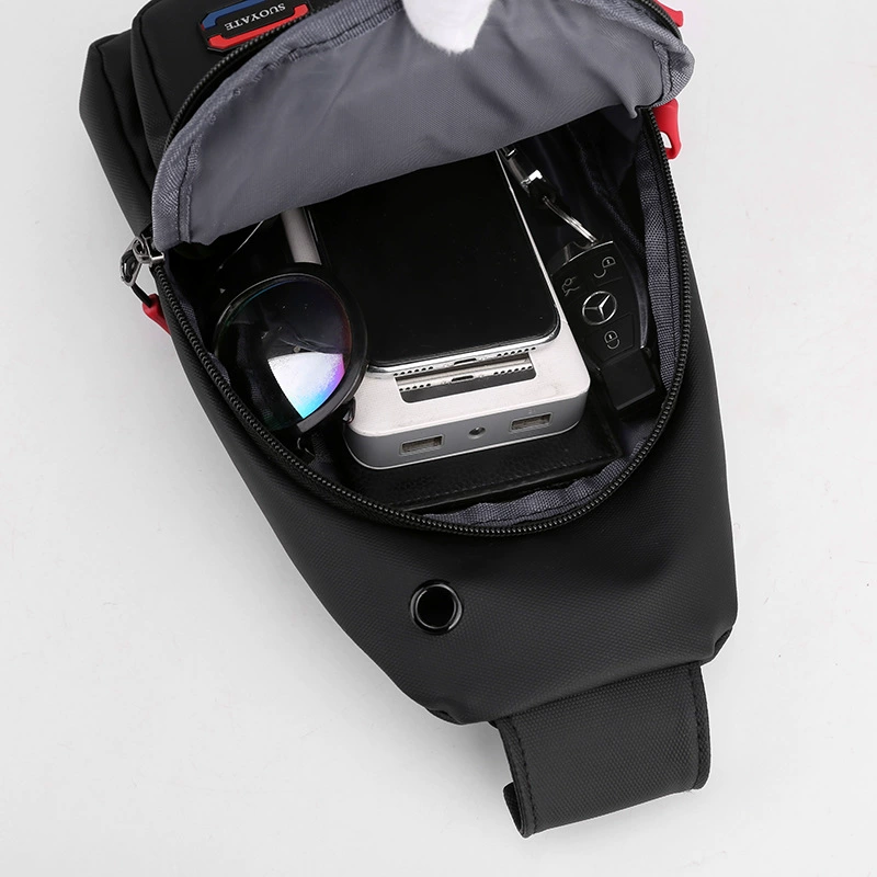 Black chest bag, one-shoulder bag, backpack for leisure, oxford cloth