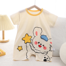 夏季新款婴幼儿爬服全棉韩版男宝宝薄款女宝宝短袖儿童连体衣哈衣