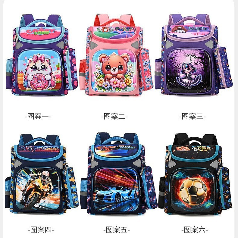 Cross-Border Cartoon Schoolbag Student Cartoon Schoolbag New Two-Piece Set Children's Hard-Shell Backpack for Grades 3-6