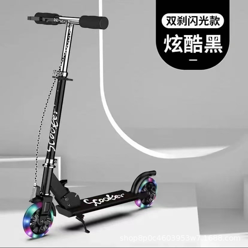 Comercio exterior más vendido para niños SOOTRE Scooter 2 patinaje sobre ruedas cochecito de bebé con freno de mano PU flash elevador plegable