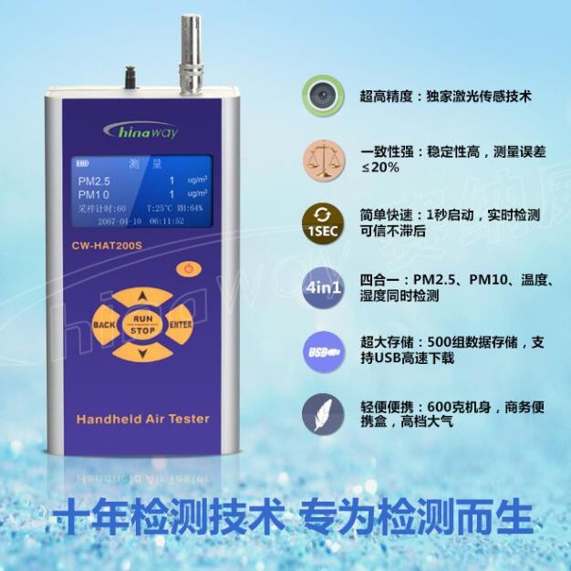 CW-HAT200S PM2.5速测仪PM2.5可入肺颗粒物及PM10可吸入颗粒物