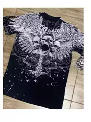 Men's Motorcycle T, Men's Y2K Pain t Round Neck, Men's Retro T, Street Clothes Source Factory
