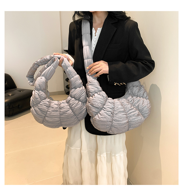 Women's Bags new croissant cloud bag pleated one shoulder crossbody sponge light versatile casual fashion dumpling women's bag_ipsvogv.com