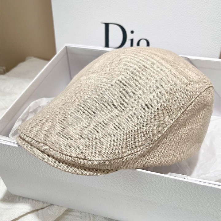Cotton and Linen Thin Breathable Retro Beret Women's Spring and Summer Versatile Hat British Style Solid Color Forward Cap