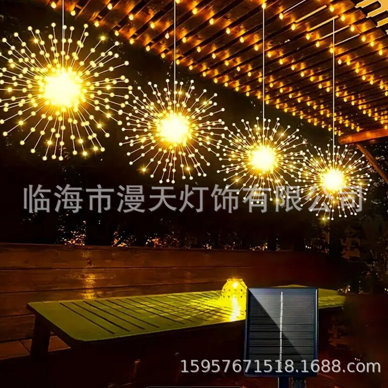 Led Solar Christmas Light String Hanging Fireworks Chandelier Outdoor Copper Wire Light Courtyard Decoration Firecracker Light Led Solar Christmas Light String Hanging Fireworks Chandelier Outdoor Copper Wire Light Courtyard Decoration Firecracker Light