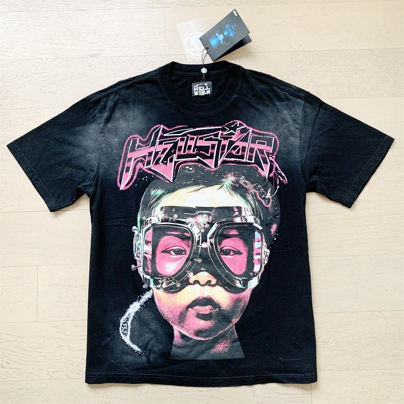 美潮地獄の星insと同じレトロなプリント上着男女のカジュアルなファッション綿の水洗い半袖tシャツ|undefined