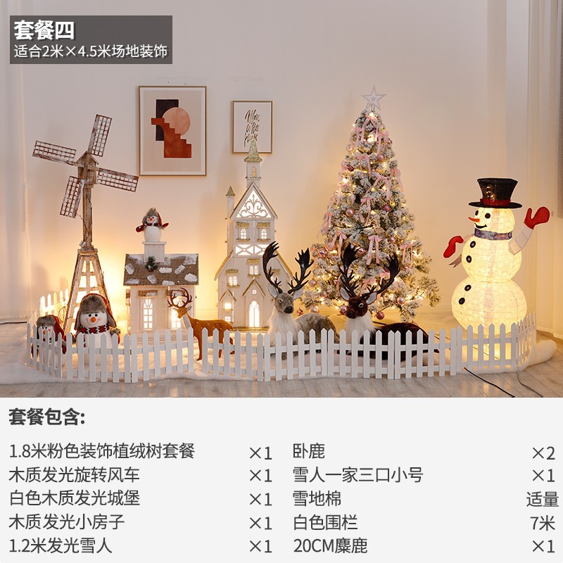 Navidad hotel centro comercial bar gran escena decoración Meichen luminoso Castillo Casa decoraciones de vacaciones