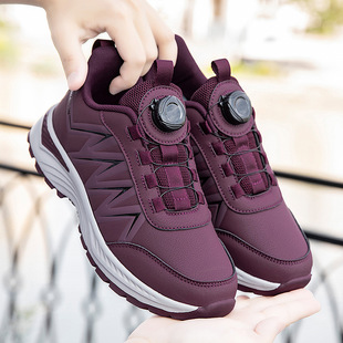 Zulijian old men's shoes women's spring and autumn new leather waterproof non-slip mom shoes middle-aged and elderly comfortable walking sneaker