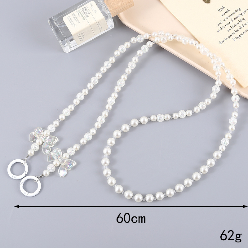 Nuevo acrílico cuentas teléfono móvil cadena perla crossbody Correa cadena teléfono móvil caso colgante regalo para las mujeres