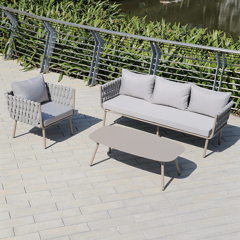 Sofá al aire libre Patio Terraza Jardín Ocio Asiento individual al aire libre Combinación Departamento de ventas Sala de muestras Sofá de ratán