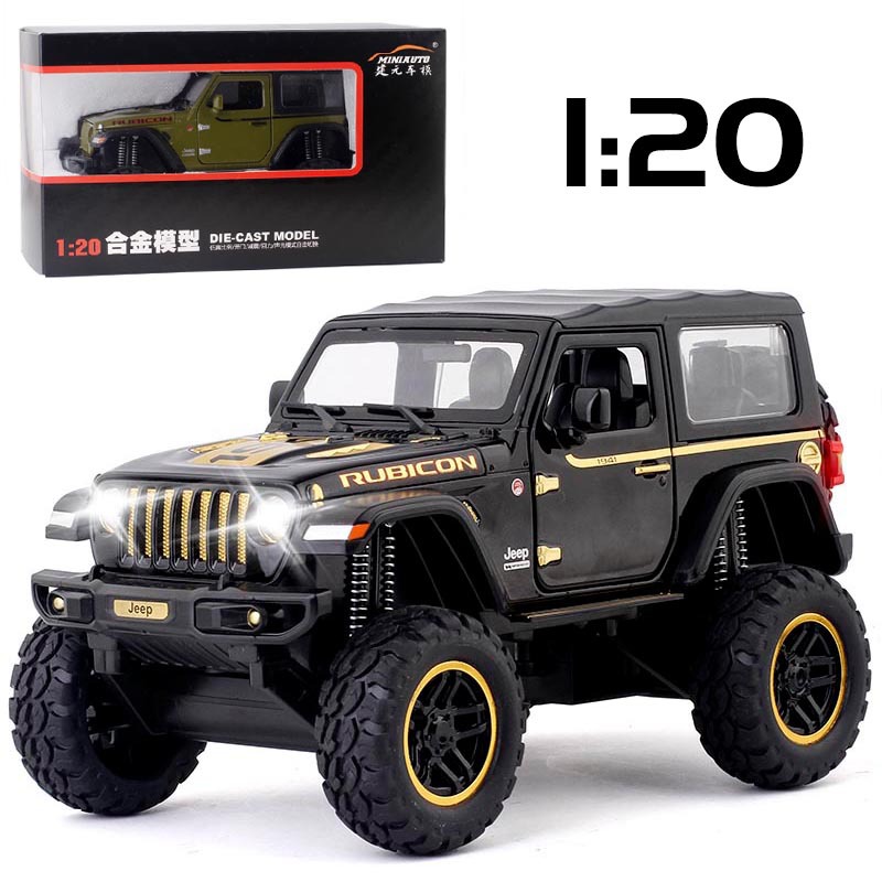 [盒裝]建元1:20避震大輪硬頂越野車仿真合金聲光模型2402b