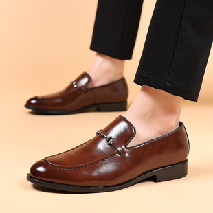 2025 Large Size Leather Shoes Men's New Business Formal Casual Shoes Men's British Korean Style Pointed Toe Large Size Shoes