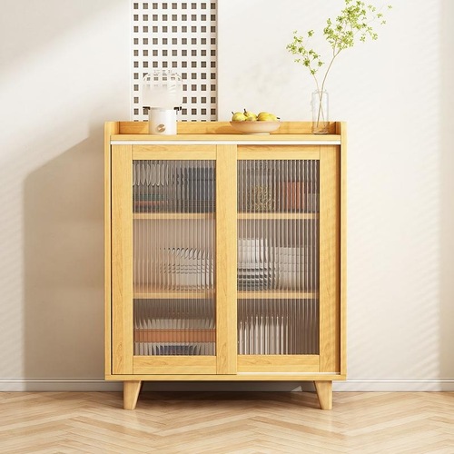 Solid wood sideboard small apartment cabinet storage cabinet kitchen storage cabinet tea cabinet wine cabinet living room Japanese side cabinet