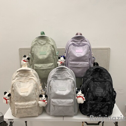 Backpack for Girls: College Students, High School Students, Middle School Students, Cute Bear Print, Small Students, Dual Shoulder Backpack