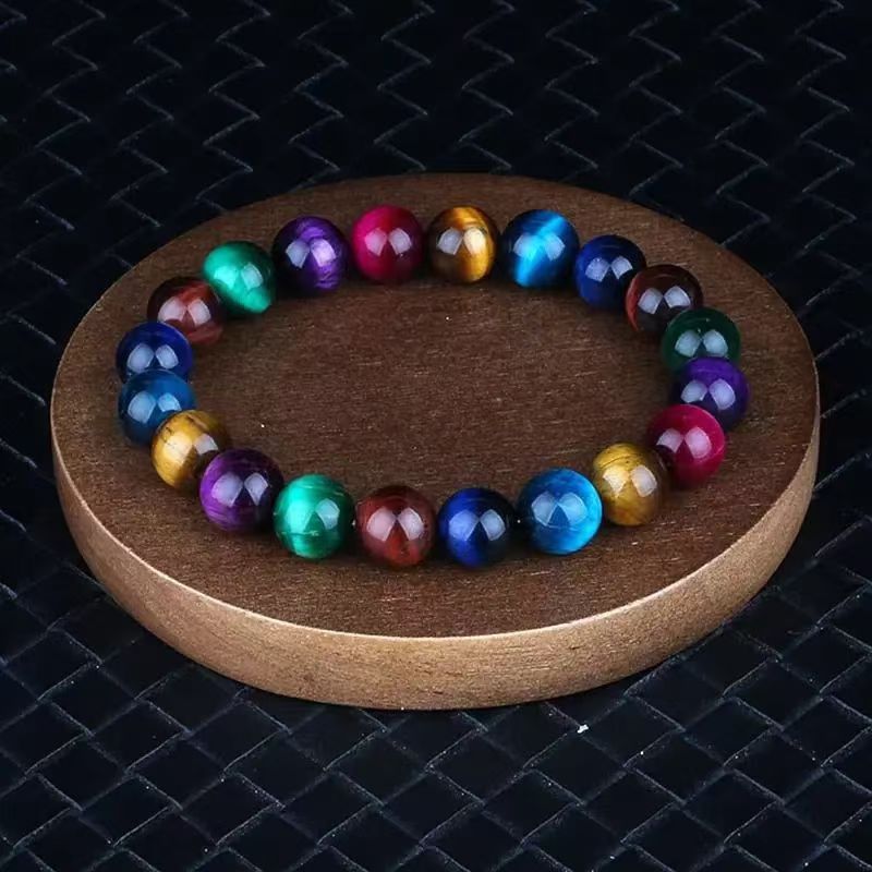 Pulsera de piedra de ojo de tigre natural directo de fábrica 3A color de grado de piedra de ojo de tigre pulsera de cuentas de Buda pulsera terminada al por mayor