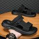 Sandals men's summer wear non-slip deodorant dad driving leather soft bottom outdoor sports wading beach slippers