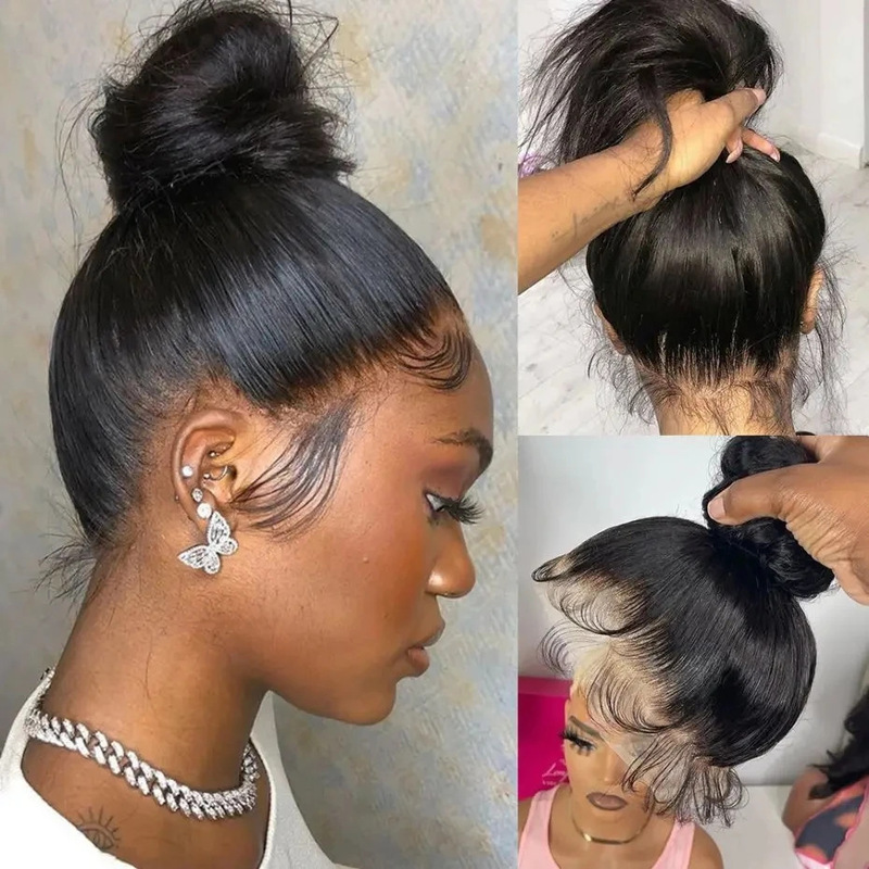 360 Lace Wig Human Hair Fish Line 360 Lace Front Wig Factory Direct Supply in Stock for Europe and America Cross-Border
