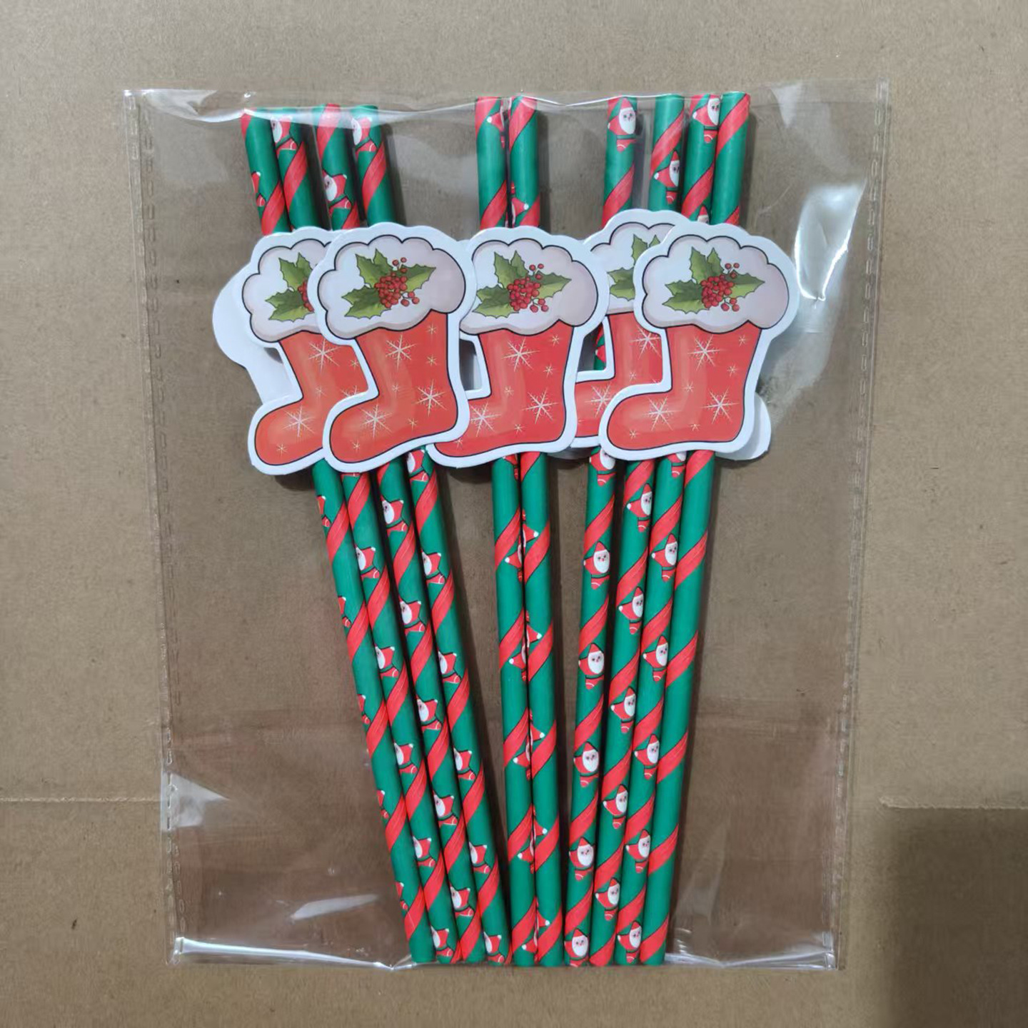 Papá Noel Papá Noel muñeco de nieve fiesta decoración postre pastel cóctel bebida paja image 28