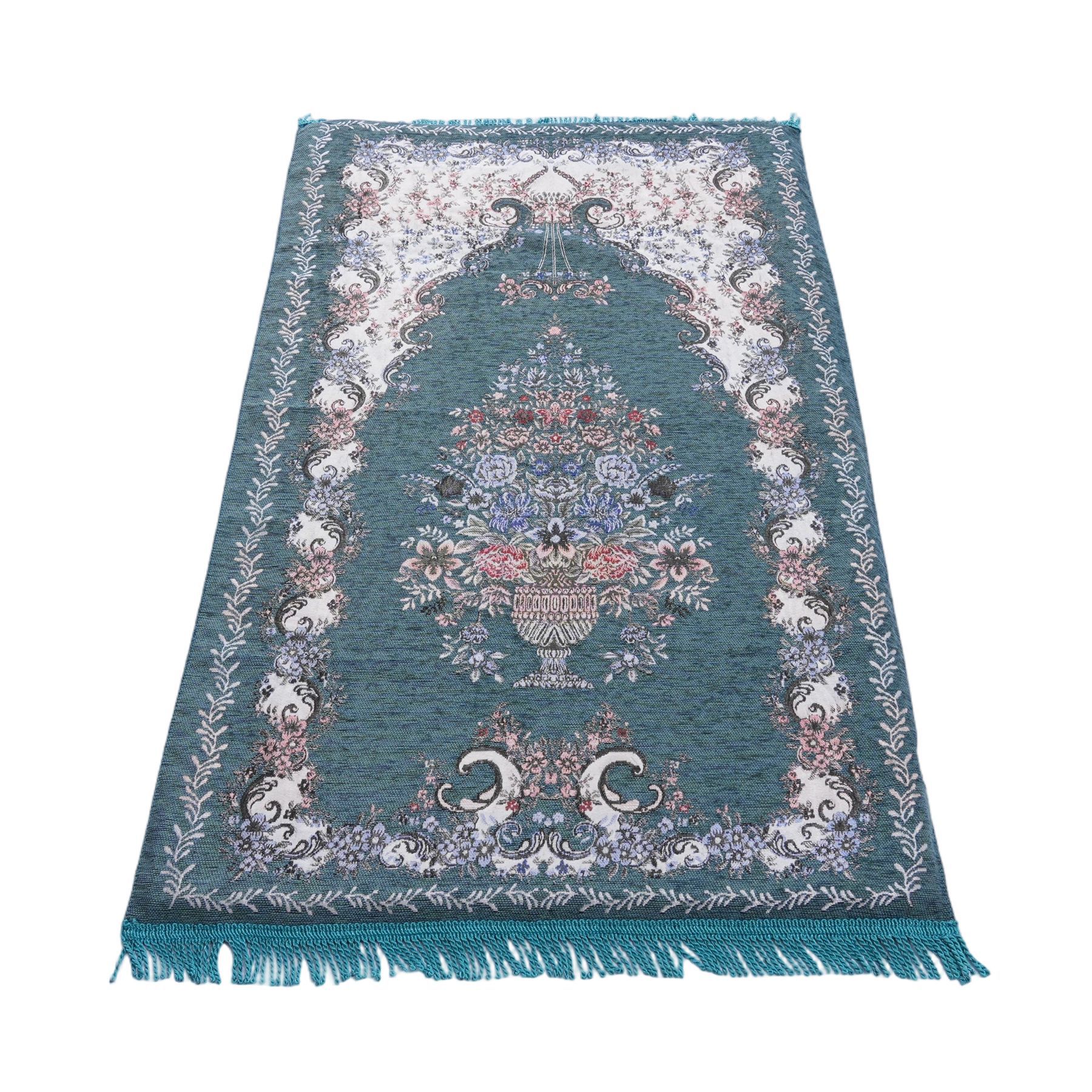 Light blue woven worship rug
