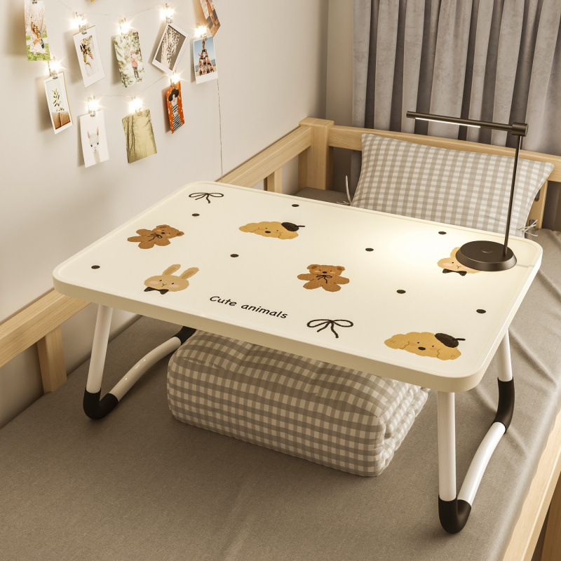 Ins Style New Foldableable Bed Desk Laptop Table Dormitory Bed Study and Eating Simple Desk