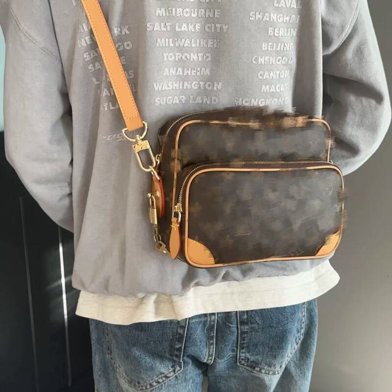 2025 New m Lv Men's Bag Women's Bag Genuine Leather Messenger Bag Chain Bag Box Bag Three-In-One Black Warrior Pillow Bag 2025 New m Lv Men's Bag Women's Bag Genuine Leather Messenger Bag Chain Bag Box Bag Three-In-One Black Warrior Pillow Bag