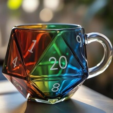 �羳���� Rainbow Glass D20 Dice Mug ���ֱ��Ķ������ӿ��ȱ�